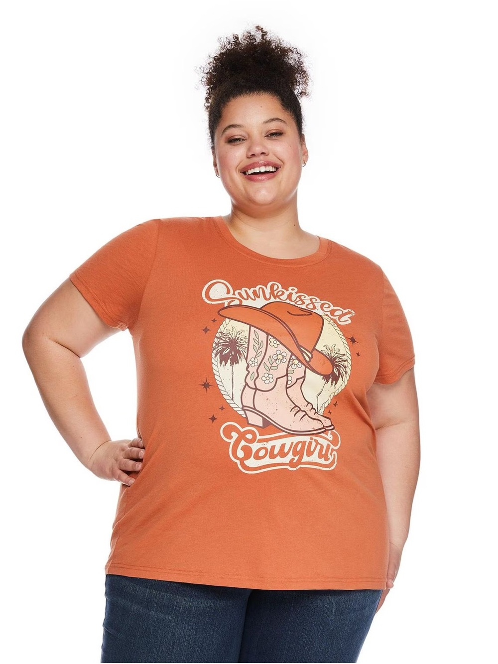 The Pink Closet | Orange “Sun-kissed Cowgirl” Graphic Tee